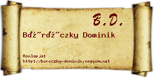 Böröczky Dominik névjegykártya