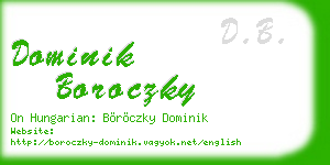 dominik boroczky business card