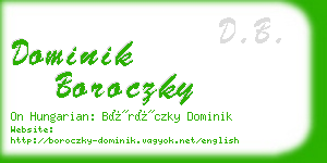 dominik boroczky business card